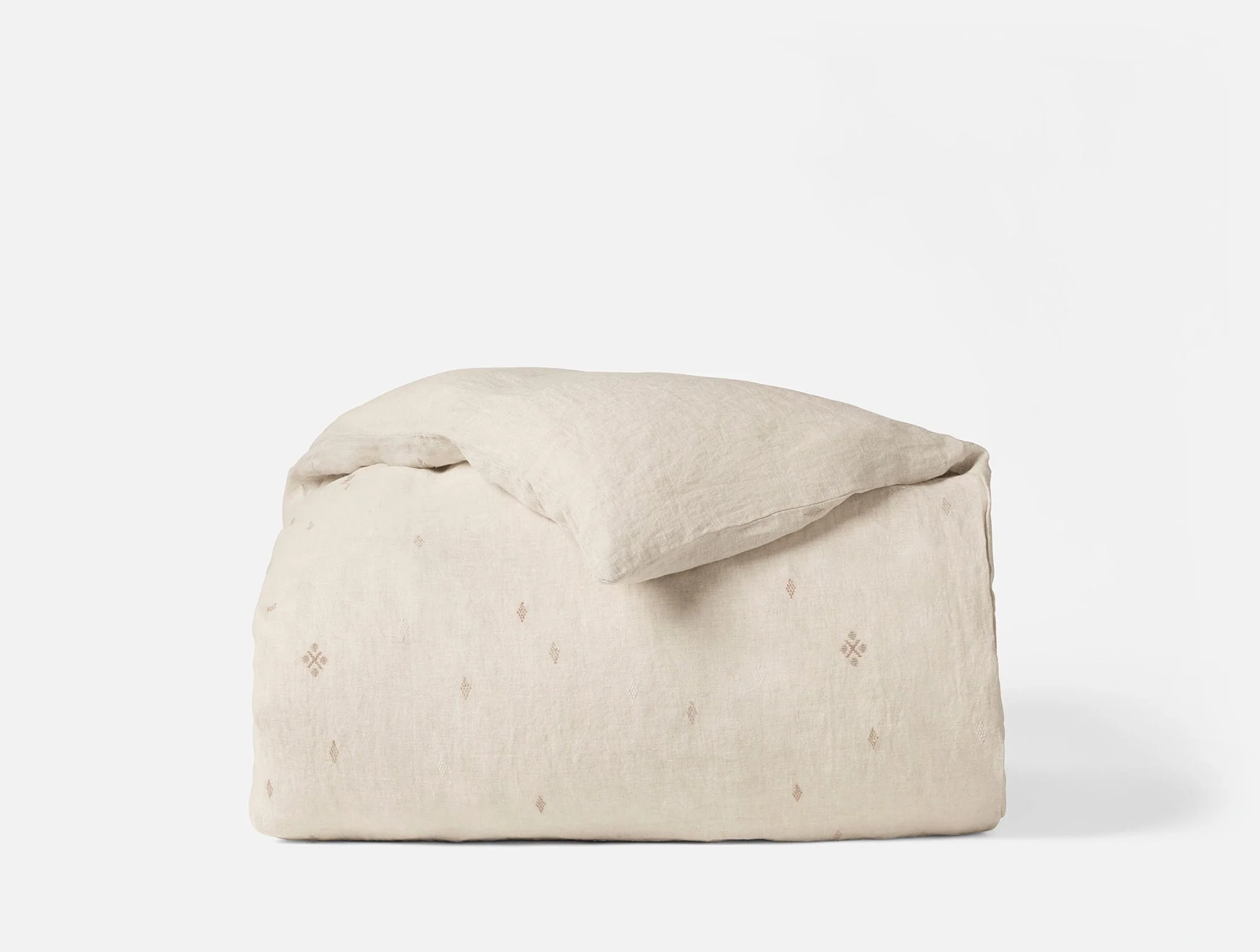 Coyuchi Cambria Embroidered Organic Linen Duvet Cover